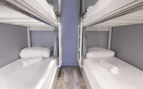Bunk beds in the deluxe dorm.