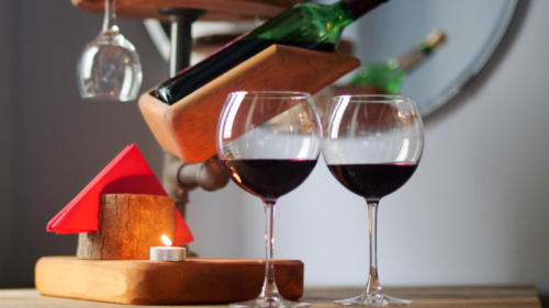 Wine setups are available in some of the rooms.