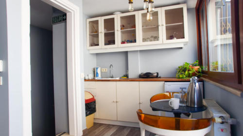 The guests can cook their own meal in the kitchen.